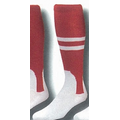 Traditional 2 in 1 Baseball Socks w/ Pattern B Heel & Toe (10-13 Large)